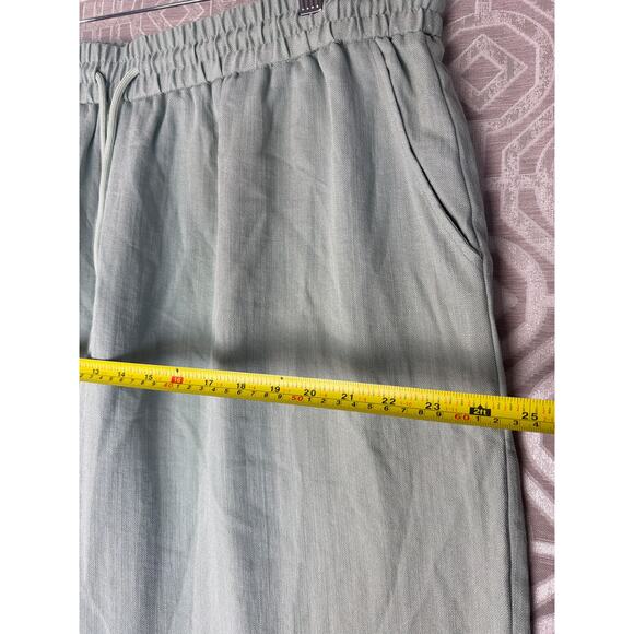NWT Halara Wide Leg Flowy Linen-Feel Pants Size 2X Light Green - Picture 3 of 7